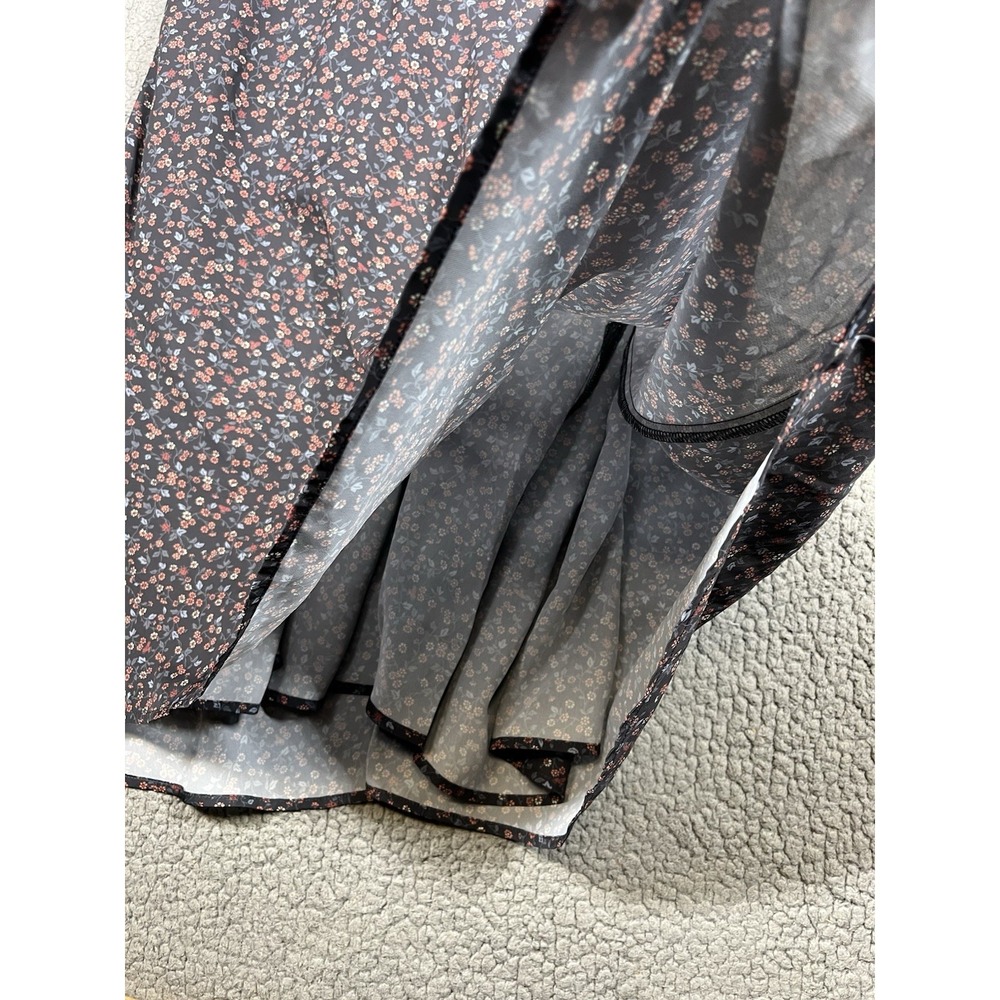 Outerknown Dress Sz Small Juniper Floral Ruffled Skater Waist Cap Sleeve $228 - Picture 4 of 11